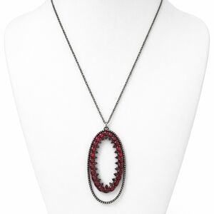 Elegant Red and Black Pendant Necklace